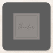 Kalligraphie Elegant Schlicht Einfache Bezeichnung Rechteckiger Pappuntersetzer (Vorderseite)