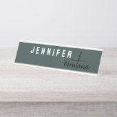 Kalligraphie Elegant Schlicht Fügen Sie Ihren eige Schreibtischnamensplakette (Vorderseite )