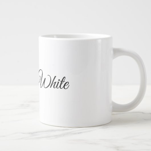 Kalligraphie Elegant Schwarz & Weiß Retro Jumbo-Tasse (Rechts)