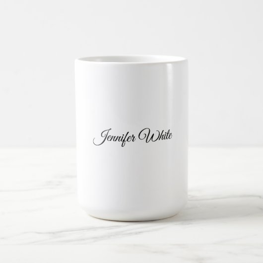 Kalligraphie Elegant Schwarz & Weiß Retro Kaffeetasse (Mittel)