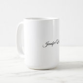 Kalligraphie Elegant Schwarz & Weiß Retro Kaffeetasse (Vorderseite Links)