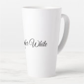 Kalligraphie Elegant Schwarz & Weiß Retro Milchtasse (Rechte Ecke)