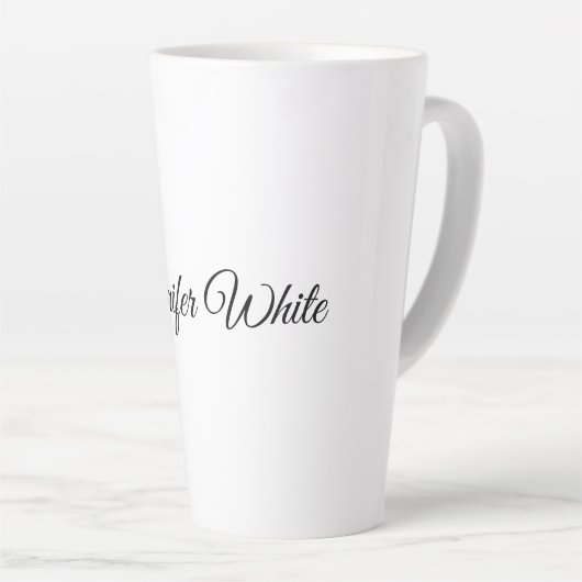 Kalligraphie Elegant Schwarz & Weiß Retro Milchtasse (Rechte Ecke)