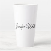 Kalligraphie Elegant Schwarz & Weiß Retro Milchtasse (Vorderseite)