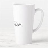 Kalligraphie Elegant Schwarz & Weiß Retro Milchtasse (Rechts)