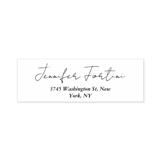 Kalligraphie Eleganto Black & White Schlicht Einfa Permastempel (Design)