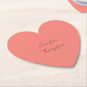 Kalligraphie Eleganto Coral Pink Schlicht Einfache Untersetzer (angewinkelt)