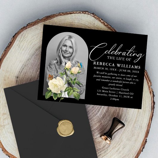 Kalligraphie-Feier der weißen Blume Einladung