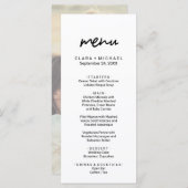 Kalligraphie Foto Back Dinner Menu Card Menükarte (Vorne/Hinten)