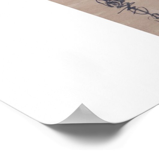 Kalligraphie, geschrieben von Miyamoto Musashi, c. Poster (Ecke)