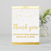 Kalligraphie Gold-Folie Hochzeit danke Ihnen Karte (Stehend vorne)