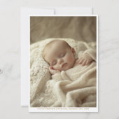 Kalligraphie Gold Foto Gender Neutrale Taufe Einladung (Rückseite)