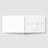 Kalligraphie Gold und weiße Hochzeitsbücher Gästebuch (Voll)