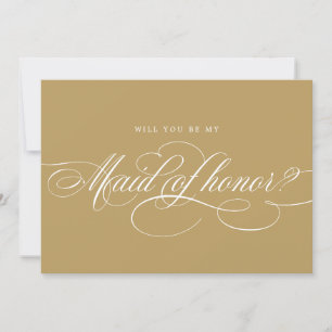 Kalligraphie Gold werden Sie meine Trauzeugin sein Einladung