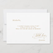 Kalligraphie Gold werden Sie meine Trauzeugin sein Einladung (Rückseite)