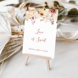 Kalligraphie Graceful Blumenblume Liebe ist süße Z Poster