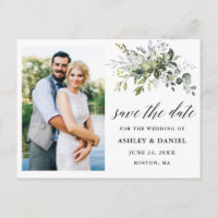 Kalligraphie Grüne Save the Date Foto