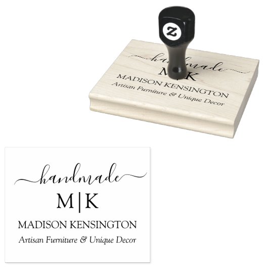Kalligraphie Handmade Monogram oder Add-Logo-Gesch Gummistempel (Stempel)