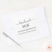 Kalligraphie Handmade Monogram oder Add-Logo-Gesch Quadratischer Aufkleber (Umschlag)