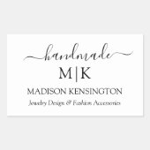 Kalligraphie Handmade Monogram oder Add-Logo-Gesch Rechteckiger Aufkleber (Vorderseite)