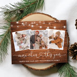 Kalligraphie Herz Holz Leuchten Mehr Chef 3 Foto Postkarte<br><div class="desc">Moderne Kalligraphie Herzkastenschrift Familie 3 Foto Mehr Cheer Dieses Jahr Weihnachten Postkarte - Rustikales Land Holz Happy New Year 2025</div>