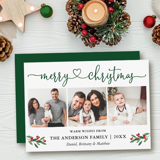 Kalligraphie Herz Weihnachten Holly 3 Foto Green