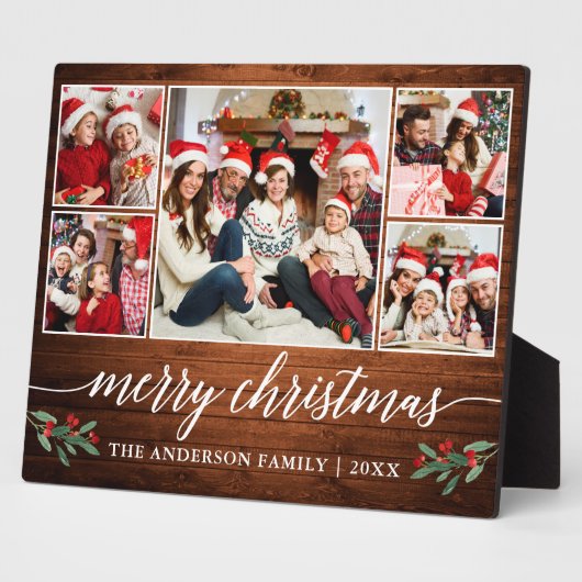Kalligraphie Holz Print 5 Foto Weihnachten Fotoplatte (Seite)