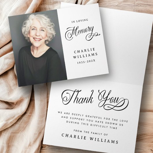 Kalligraphie in liebendem Gedächtnisbeerdigung sch Dankeskarte