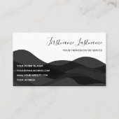 Kalligraphie in Schwarzweiß und abstrakte Wellen Visitenkarte (Rückseite)