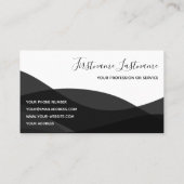 Kalligraphie in Schwarzweiß und abstrakte Wellen Visitenkarte (Rückseite)