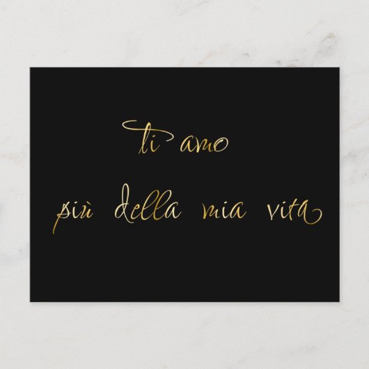 Kalligraphie - Italienische Liebe Postkarte (Vorderseite)