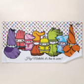 Kalligraphie Karikatur Goblins WhitePattern Strandtuch (Vorderseite)