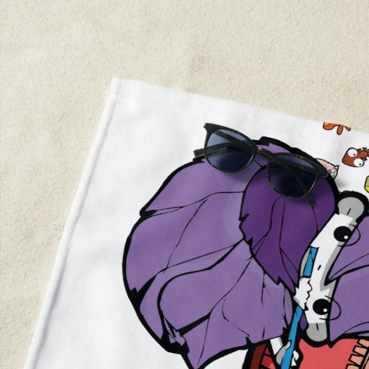 Kalligraphie Karikatur Goblins WhitePattern Strandtuch (Beispiel)