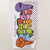 Kalligraphie Karikatur Goblins WhitePattern Strandtuch (Vorderseite)