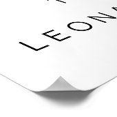 Kalligraphie-Karten und Geschenke-Zeichen, schwarz Poster (Ecke)