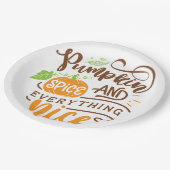 Kalligraphie-Kürbis-Gewürz und alles Nizza Holz Pappteller (Schrägansicht)