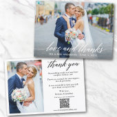 Kalligraphie-Liebe dank QR Code 2 Foto Hochzeit Dankeskarte