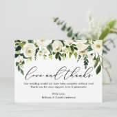 Kalligraphie-Liebe dank Watercolor Green Floral Dankeskarte (Stehend Vorderseite)