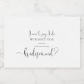 Kalligraphie Liebe Extravagant Script Bridesmaid V Schaumweinetikett (Einzelnes Label)