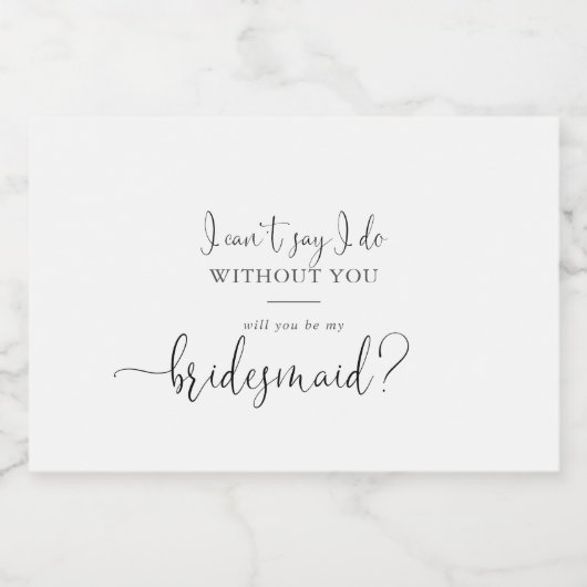 Kalligraphie Liebe Extravagant Script Bridesmaid V Schaumweinetikett (Einzelnes Label)