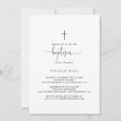 Kalligraphie-Liebe Extravagante Skripttaufe Einladung (Vorderseite)