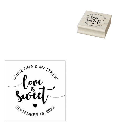 Kalligraphie-Liebe ist süß | Hochzeit Gummistempel (Stempel)