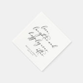 Kalligraphie Liebe Lachen und glücklich immer nach Serviette (Ecke)