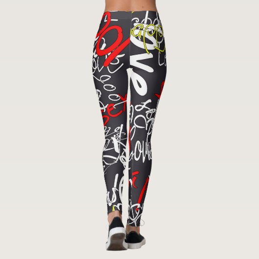 Kalligraphie Liebe Yoga Leggings (Rückseite)