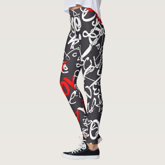 Kalligraphie Liebe Yoga Leggings (Links)