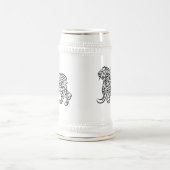 Kalligraphie-Löwe (Schwarzes) Bierglas (Mittel)
