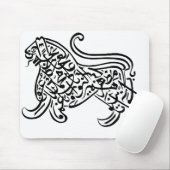 Kalligraphie-Löwe (Schwarzes) Mousepad (Mit Mouse)