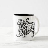 Kalligraphie-Löwe (Schwarzes) Zweifarbige Tasse (VorderseiteRechts)