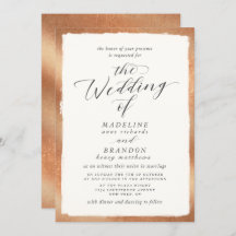 Kalligraphie mit Copper Edge Luxus-Hochzeit im Her