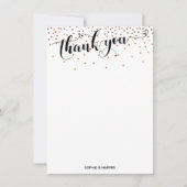 Kalligraphie mit Herz und Kupferkonfetti Dankeskarte (Vorderseite)